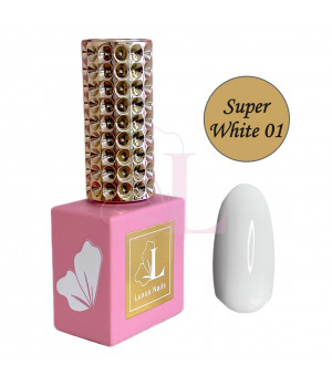Gellack Super White 01 von Luxus Nails (extrem weiß) 8 ml.